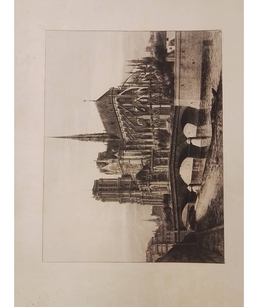 EAU FORTE NOTRE DAME DE PARIS 1866