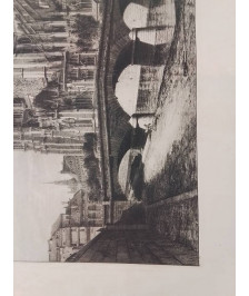EAU FORTE NOTRE DAME DE PARIS 1866