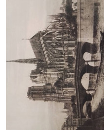 EAU FORTE NOTRE DAME DE PARIS 1866