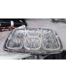 PLATEAU + RAMEQUINS VERRE