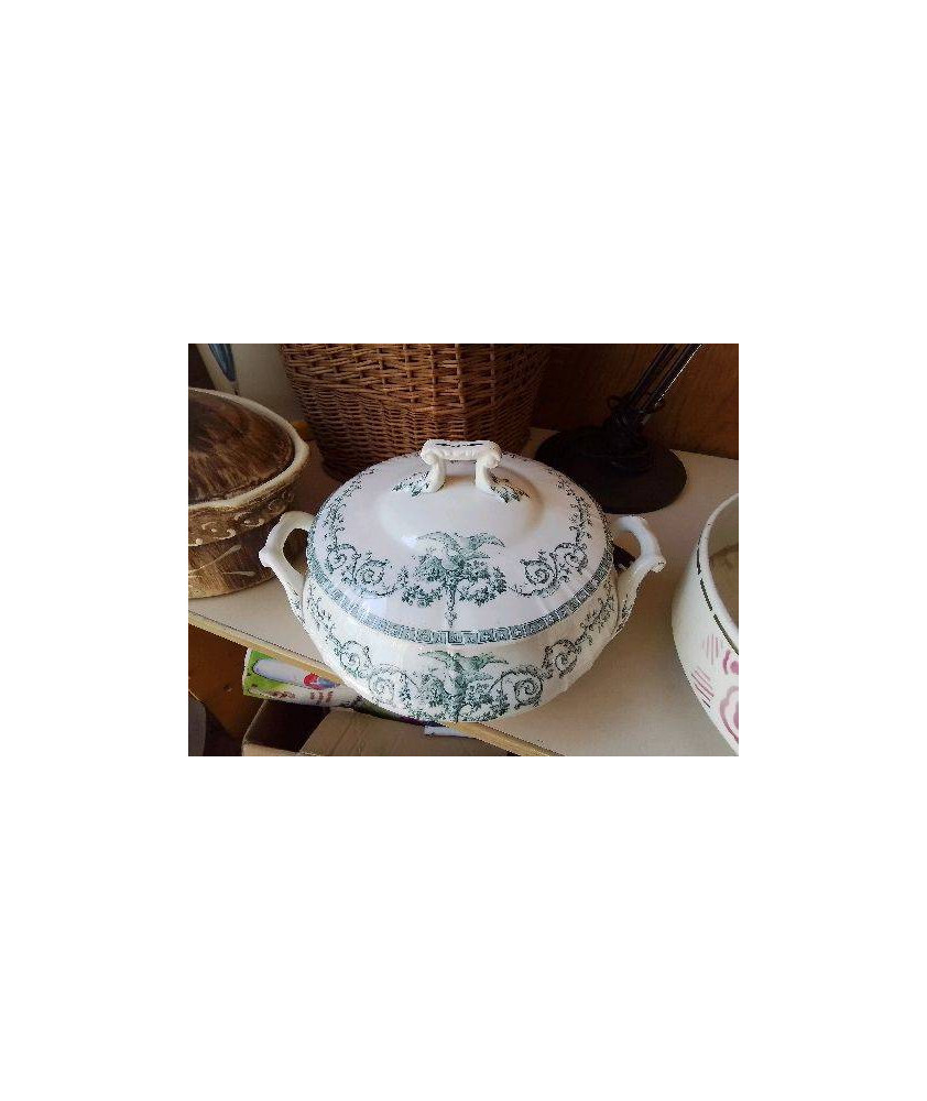 SOUPIÈRE TERRE DE FER PORCELAINE OPAQUE DE GIEN 