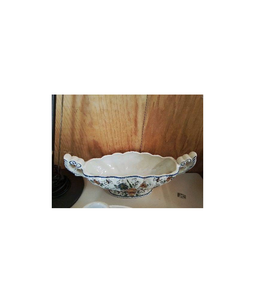 JARDINIÈRE EN FAIENCE MOTIF FLORAL 