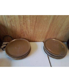 LOT DE 6 ASSIETTES PLATES EN TERRE CUITE 