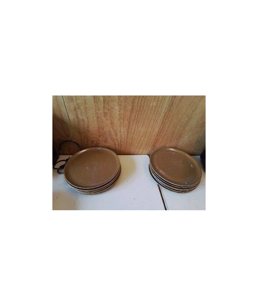 LOT DE 6 ASSIETTES PLATES EN TERRE CUITE 
