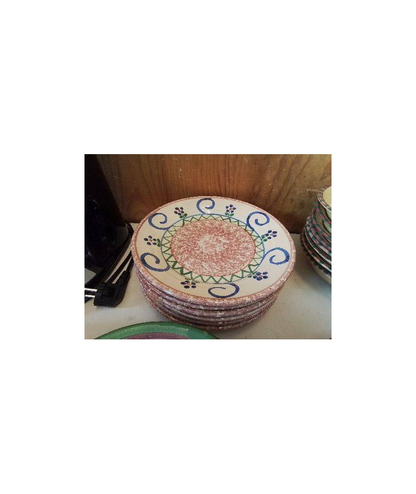 LOT DE 6 ASSIETTES PLATES TERRE CUITE 