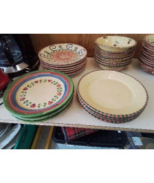 LOT DE 4 ASSIETTES PLATE EN TERRE CUITE 
