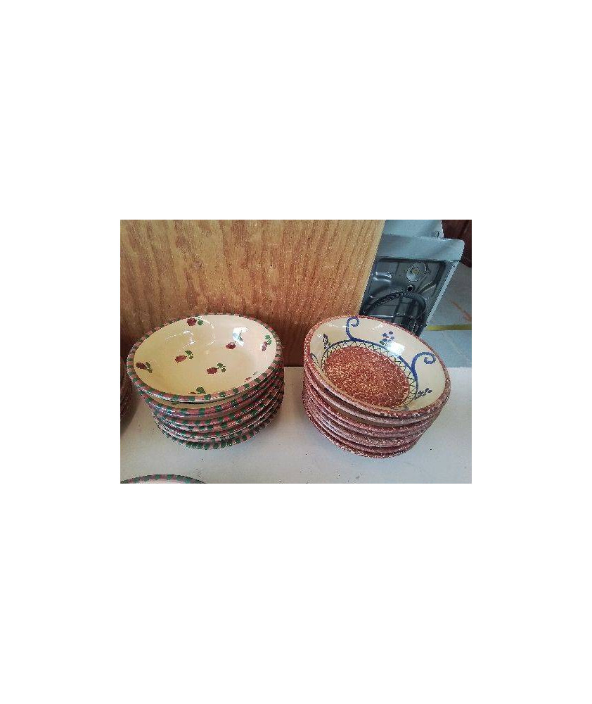 LOT DE 8 ASSIETTES CREUSE EN TERRE CUITE 