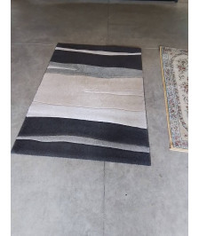 TAPIS BEIGE ET NOIR GRIS 120X170