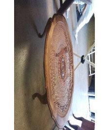 TABLE BASSE RONDE - BOIS CANNEE