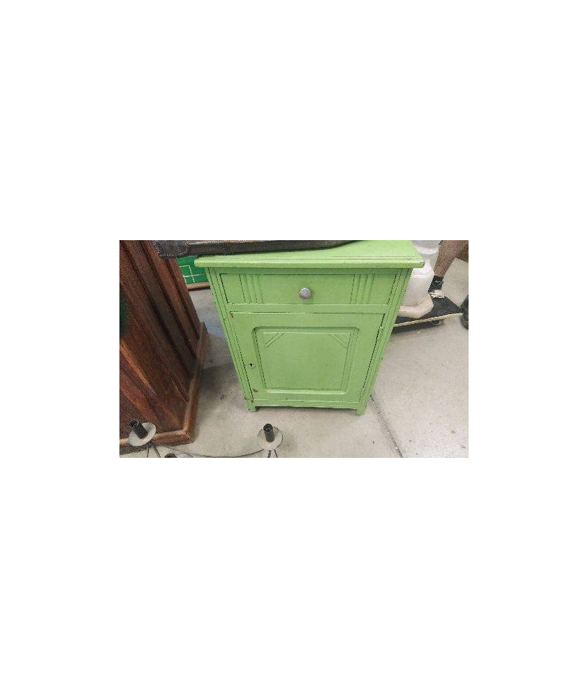 MEUBLE 1 PORTE 1 TIROIR VERT SANS CLE 