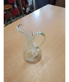 CARAFE VERRE SOUFFLÉ BULLÉ TEINTÉ VERT 
