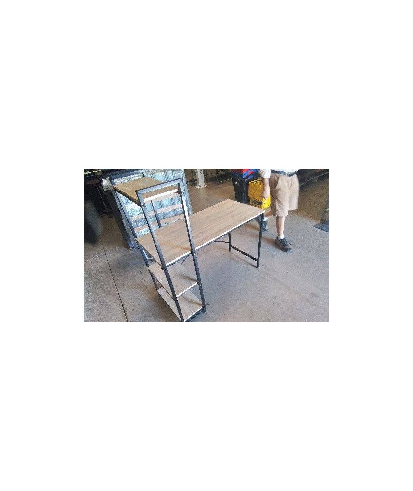 BUREAU ETAGERES - METAL BOIS