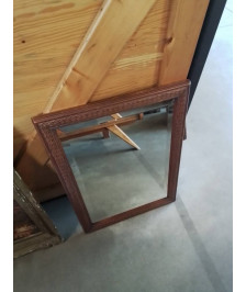 MIROIR RECTANGULAIRE BOIS SCULPTÉ DÉBUT XXE