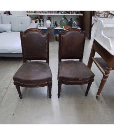 PAIRE DE CHAISES EN ACAJOU 