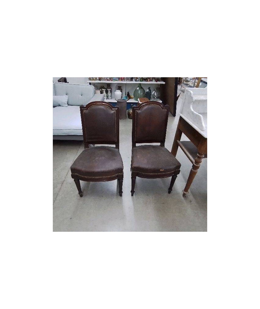 PAIRE DE CHAISES EN ACAJOU 
