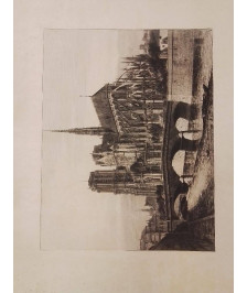 EAU FORTE NOTRE DAME DE PARIS 1866