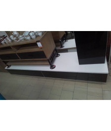 MEUBLE TV 207CM X50 X 32 BAS MELA WITE + COLONNE 1P