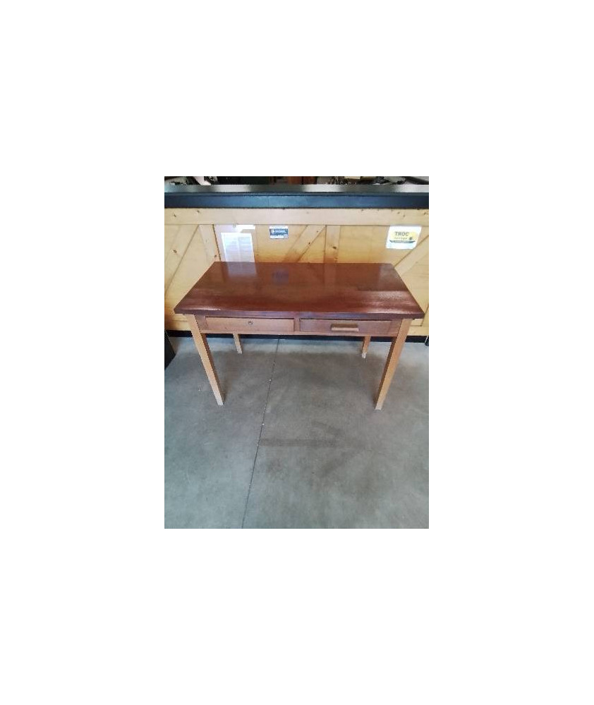 BUREAU BOIS 2 TIROIRS ANNÉES 50 