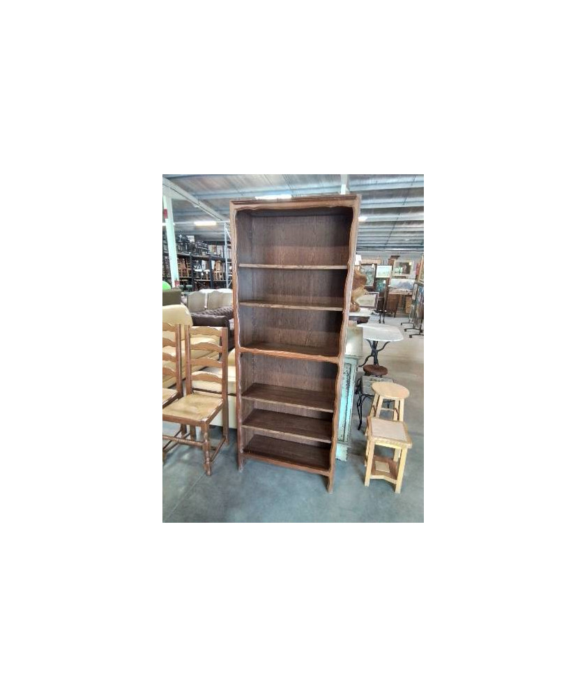 BIBLIOTHÈQUE BOIS CHANTOURNÉ 6 NICHES STYLE RÉGENCE 