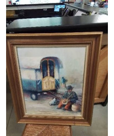 HUILE SUR PANNEAU GITANS 
