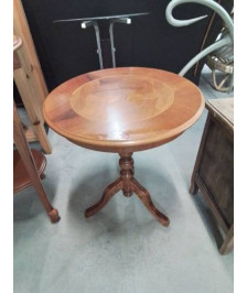 SELLETTE RONDE BOIS CLAIR TRIPODE STYLE RÉGENCE 