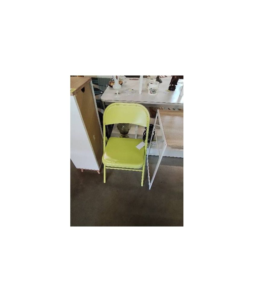CHAISE PLIANTE MÉTAL VERT