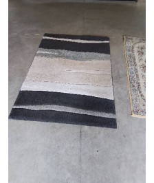 TAPIS BEIGE ET NOIR GRIS 120X170