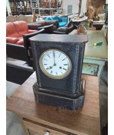 PENDULE DE CHEMINÉE MARBRE NOIR NAPOLÉON III EN L\'ÉTAT 
