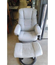 FAUTEUIL RELAX GRIS + REPOSE PIED