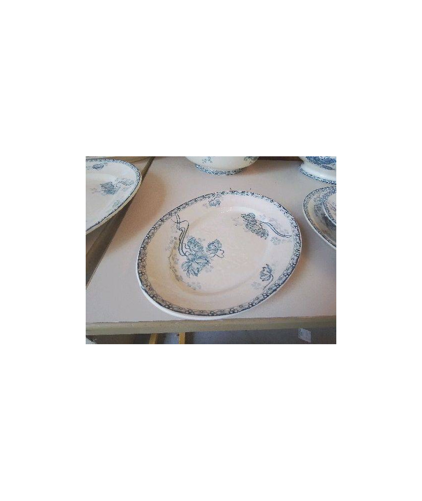 PLAT OVALE SARREGUEMINES MOTIF FLORAL 