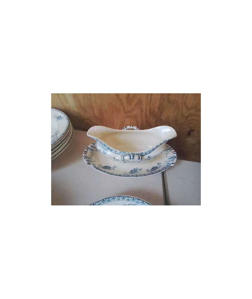 SAUCIÈRE SARREGUEMINES MOTIF FLORAL 