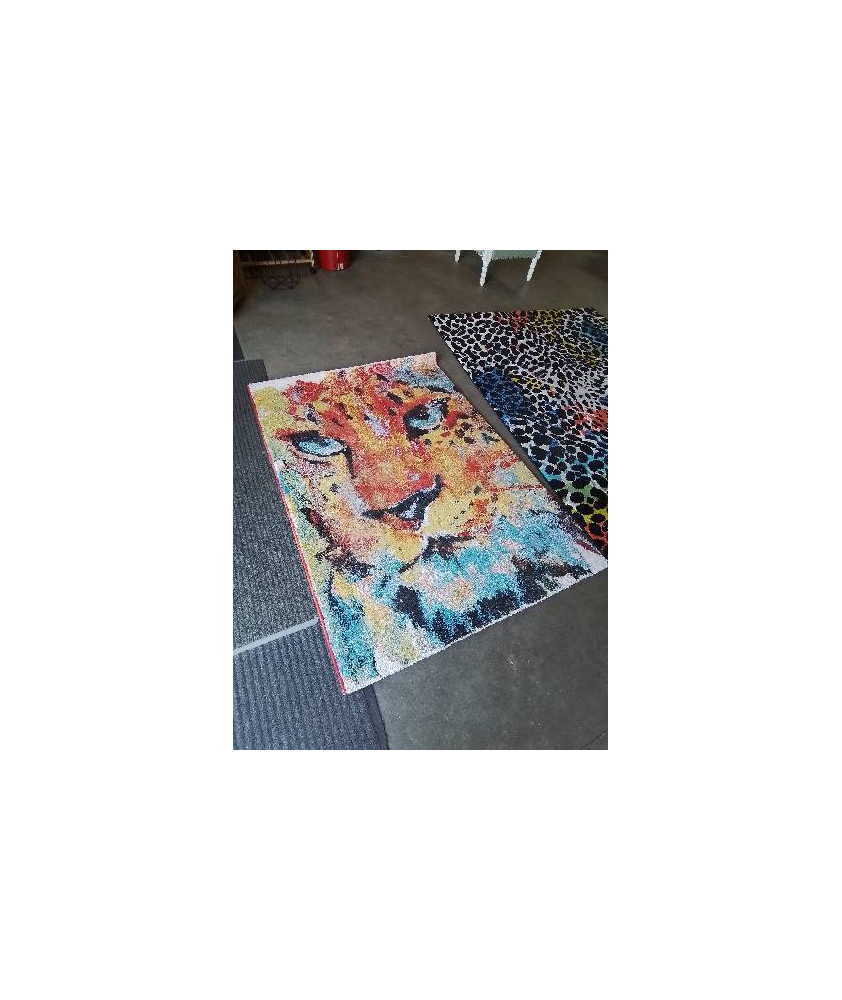 TAPIS PANTHERE COLORÉ 170X120CM