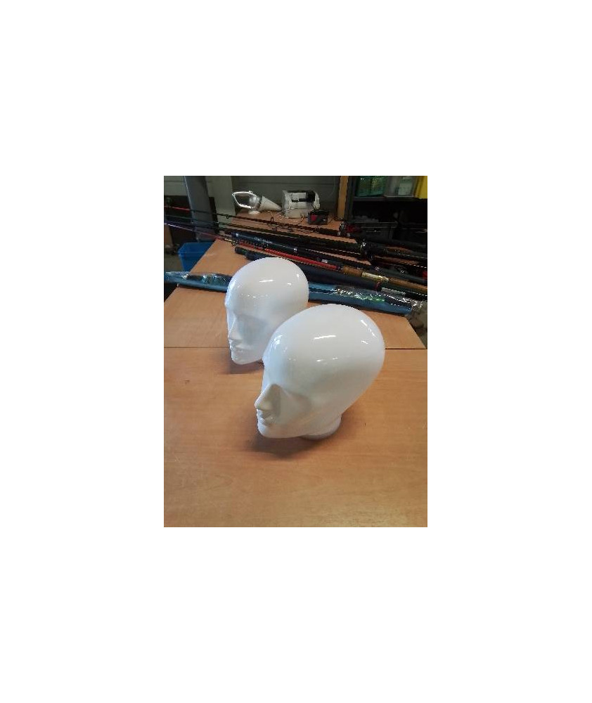 TÊTE A CHAPEAU RÉSINE BLANC 