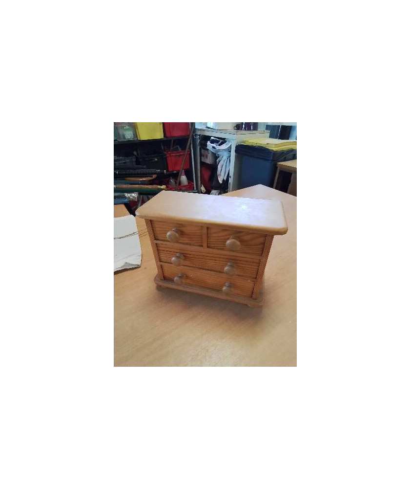 COMMODE A BIJOUX PIN 4 TIROIRS 