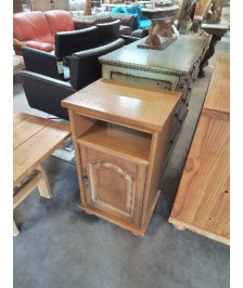 MEUBLE BOIS CLAIR MOULURÉ 1 NICHE 1 PORTE PIEDS BOULES STYLE RÉGENCE 