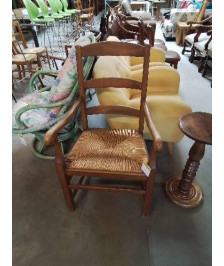 FAUTEUIL DE CHEMINÉE BOIS PAILLÉ 
