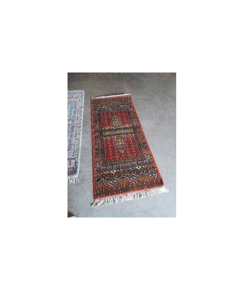 TAPIS LAINE OCRE BLEU VERT 170X80CM