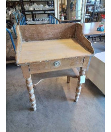 TABLE DE TOILETTE BOIS NATUREL 1 TIROIR LOUIS PHILIPPE 
