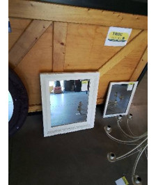 MIROIR RECTANGULAIRE BOIS PEINT BLANC 