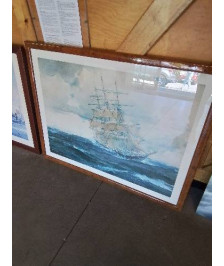 GRAVURE VOILIER PAR GROS TEMPS MARIE (1901-1987)