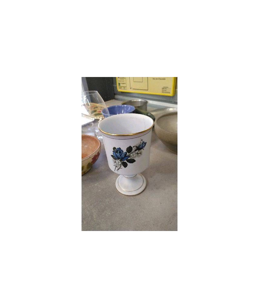 VERRE FLEURS BLEUES