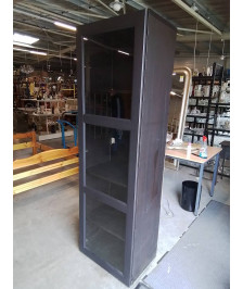 BIBLIOTHÈQUE VITRÉE BOIS WENGE 