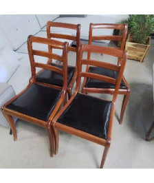 LOT DE 4 CHAISES ASSISE SKAI