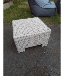 TABLE BASSE DE JARDIN RÉSINE TRESSÉE GRIS 