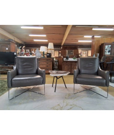 FAUTEUILS FIXE CUIR NATUZZI LA PAIRE