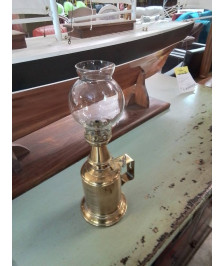 LAMPE PIGEON LAITON ET VERRE 