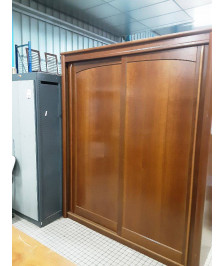 ARMOIRE 2 PORTE COULISSANTE COULEUR MERISIER