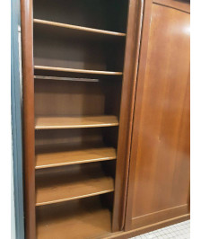 ARMOIRE 2 PORTE COULISSANTE COULEUR MERISIER