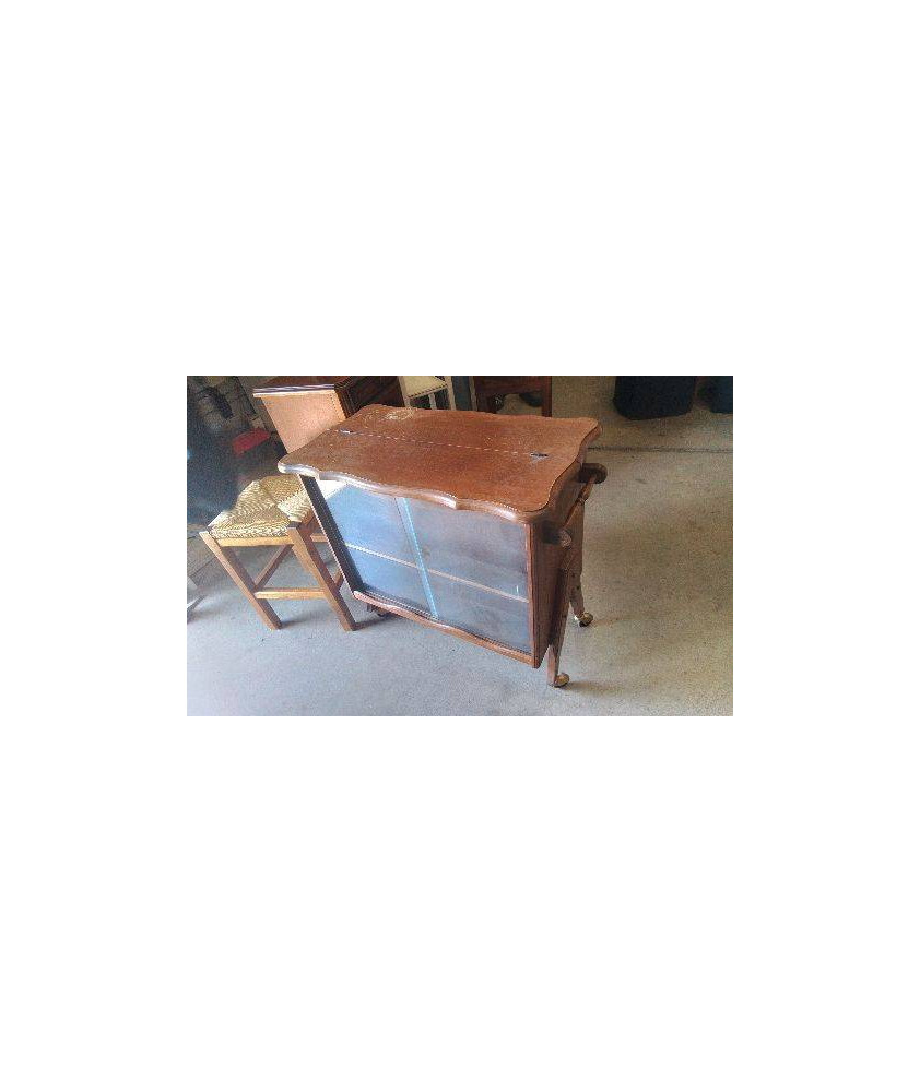MEUBLE BAR VINTAGE/ ROULETTES - 1 TRAPPE