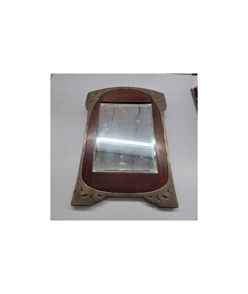 MIROIR CADRE BOIS LAITON